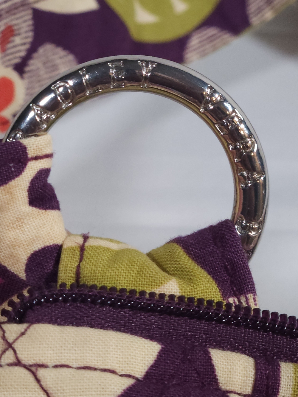 Vera Bradley Purple Quilted Crossbody Bag with Floral Paisley Print - Picture 4 of 7